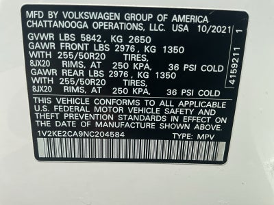 2022 Volkswagen Atlas Cross Sport 3.6L V6 SE w/Technology